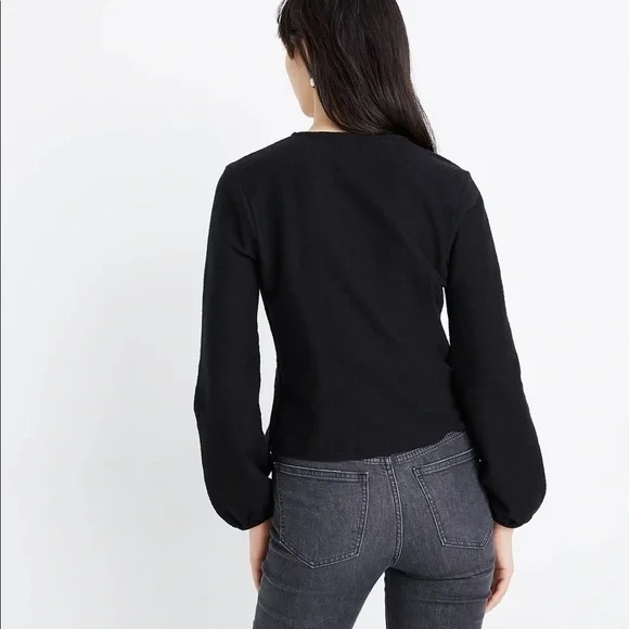 Madewell Texture & Thread Button Wrap Top- Burnt Orange - Picture 10 of 11